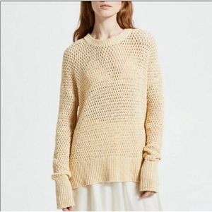 Theory Sweater Womens Sughero Karenia Crochet Butter Pullover Sweater